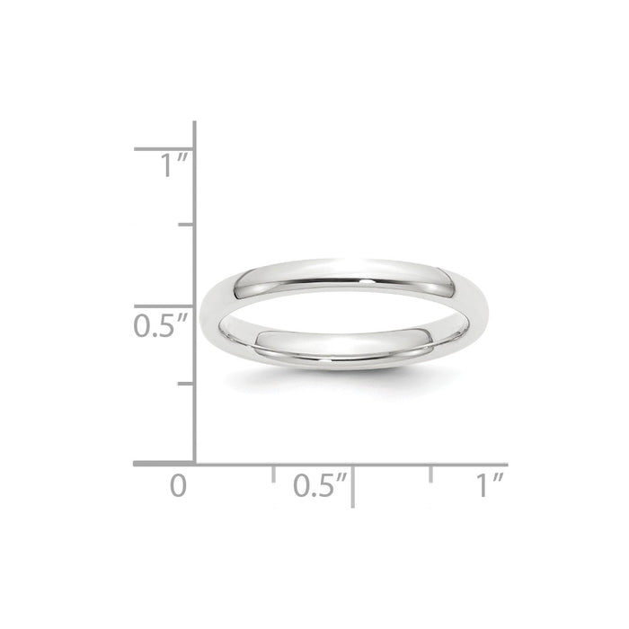 Platinum 2.5mm Comfort-Fit Wedding Band, Size: 9