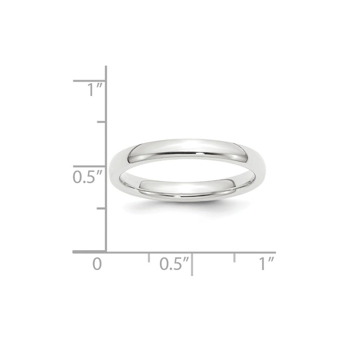 Platinum 3mm Comfort-Fit Wedding Band, Size: 9.5