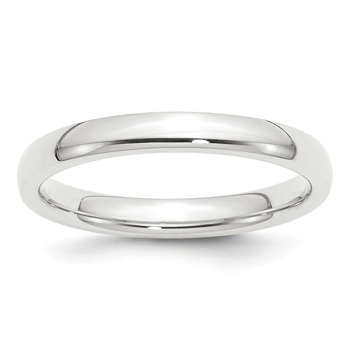 Platinum 3mm Comfort-Fit Wedding Band, Size: 9.5