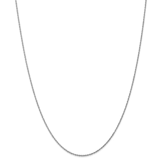 Million Charms 14k White Gold, Necklace Chain, .8mm Polished Light Baby Rope Chain, Chain Length: 14 inches