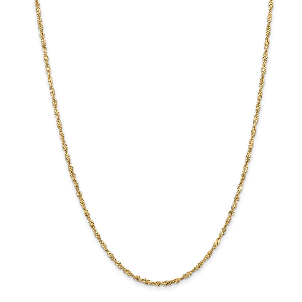 Million Charms 14k Yellow Gold, Necklace Chain, 2mm Singapore Chain, Chain Length: 20 inches