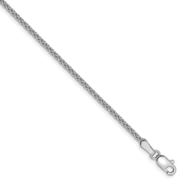 Million Charms 14k White Gold 1.65mm Solid Polished Spiga Chain, Chain Length: 6 inches