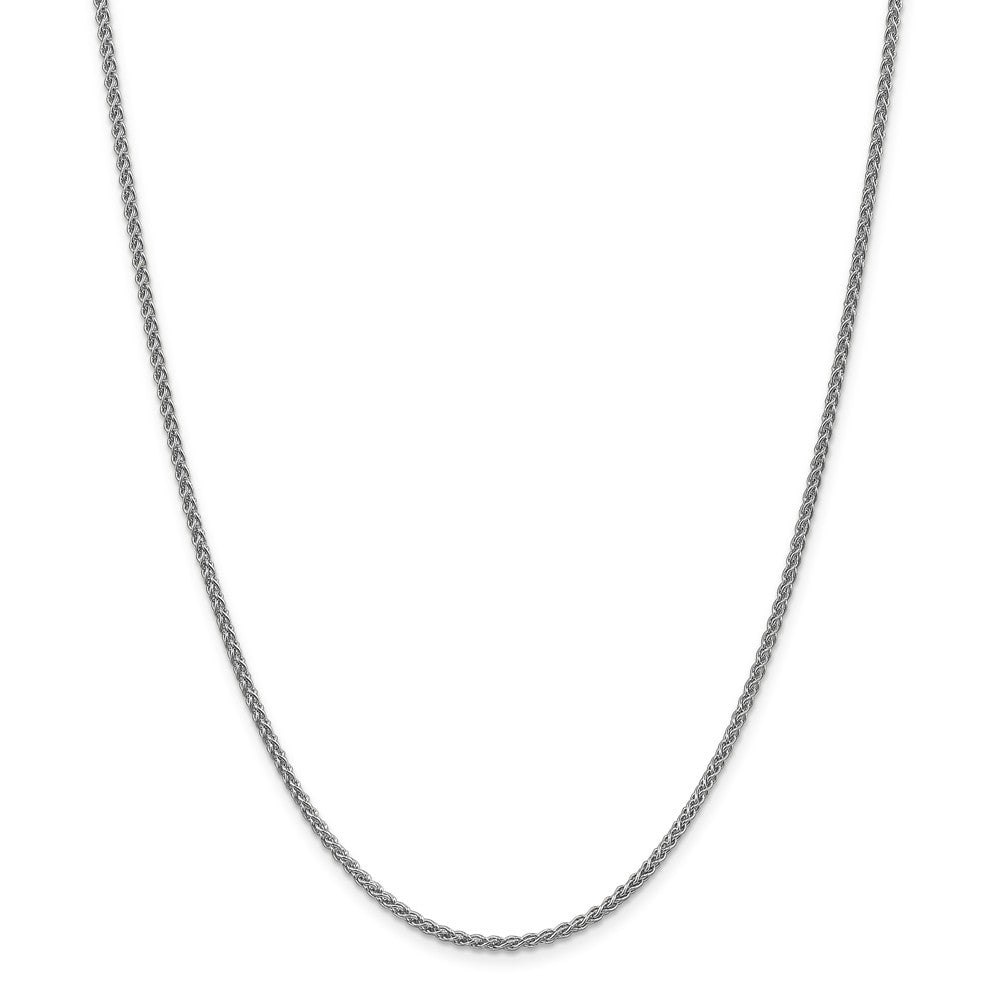Million Charms 14k White Gold, Necklace Chain, 2mm Solid Polished Spiga Chain, Chain Length: 18 inches
