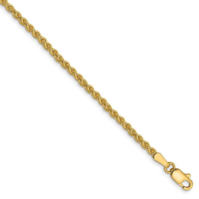 Million Charms 14k Yellow Gold 2.00mm Spiga Chain, Chain Length: 7 inches