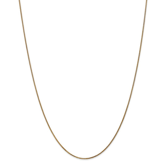 Million Charms 14k Yellow Gold, Necklace Chain, 1mm Solid Diamond-Cut Spiga Chain, Chain Length: 30 inches