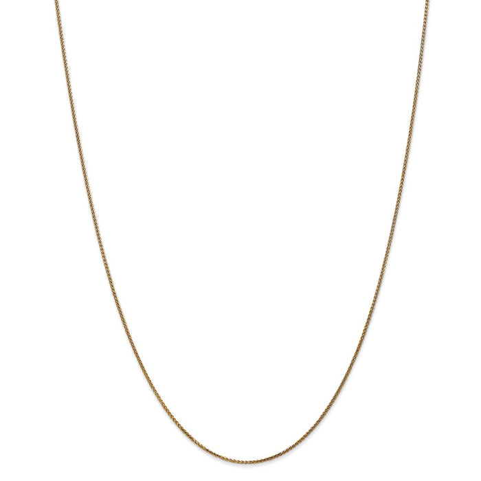 Million Charms 14k Yellow Gold, Necklace Chain, 1mm Solid Diamond-Cut Spiga Chain, Chain Length: 18 inches