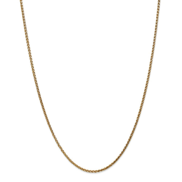 Million Charms 14k Yellow Gold, Necklace Chain, 1.8mm Solid Diamond-Cut Spiga Chain, Chain Length: 30 inches