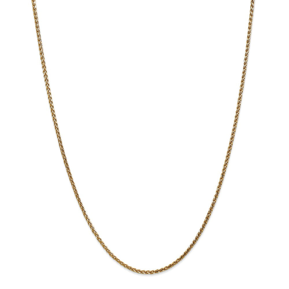 Million Charms 14k Yellow Gold, Necklace Chain, 1.8mm Solid Diamond-Cut Spiga Chain, Chain Length: 18 inches