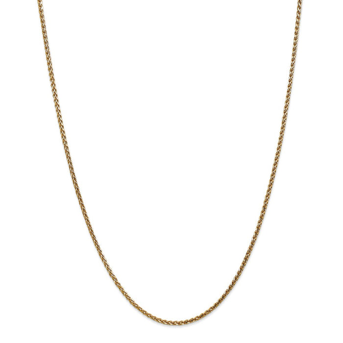 Million Charms 14k Yellow Gold, Necklace Chain, 1.8mm Solid Diamond-Cut Spiga Chain, Chain Length: 16 inches