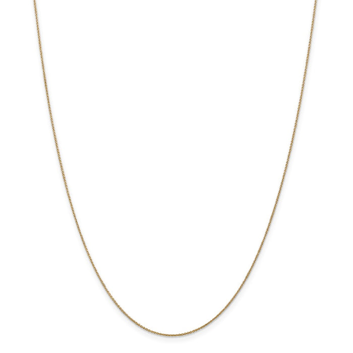 Million Charms 14k Yellow Gold, Necklace Chain, .75mm Solid Polished Cable Chain, Chain Length: 18 inches