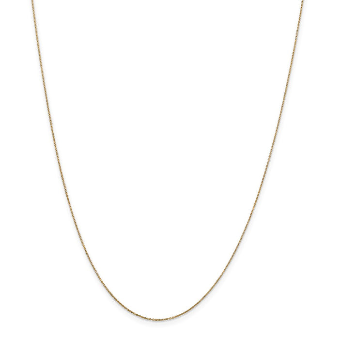 Million Charms 14k Yellow Gold, Necklace Chain, .6mm Solid Diamond-Cut Cable Chain, Chain Length: 20 inches