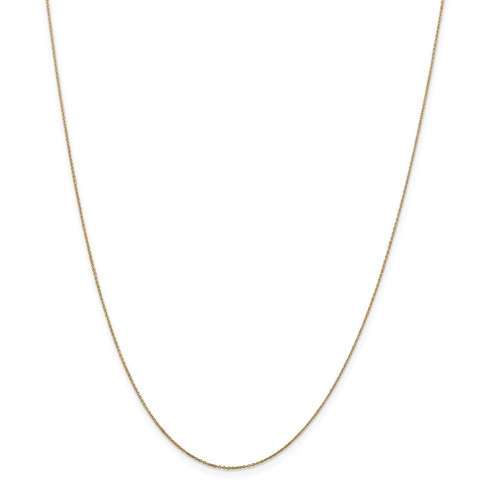 Million Charms 14k Yellow Gold, Necklace Chain, .6mm Solid Diamond-Cut Cable Chain, Chain Length: 24 inches