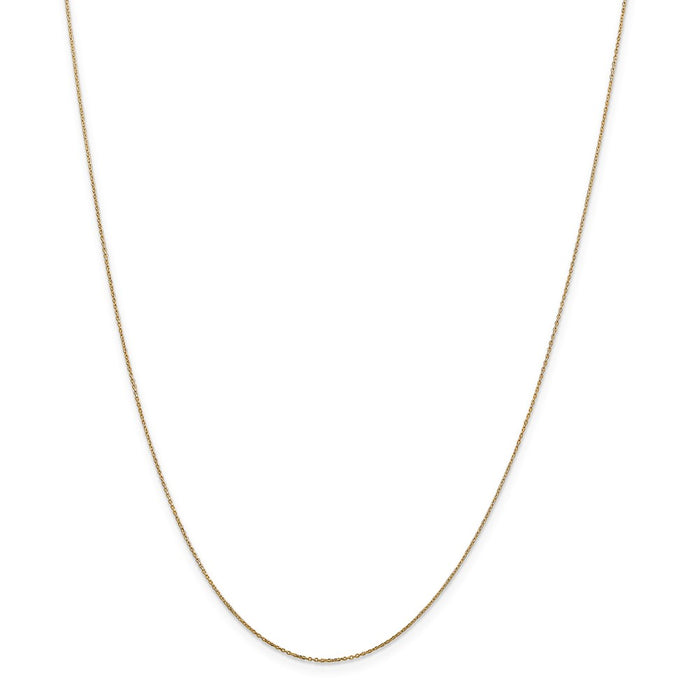 Million Charms 14k Yellow Gold, Necklace Chain, .6mm Solid Diamond-Cut Cable Chain, Chain Length: 14 inches