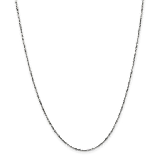 Million Charms 14k White Gold, Necklace Chain, 1.5mm Solid Polished Cable Chain, Chain Length: 30 inches