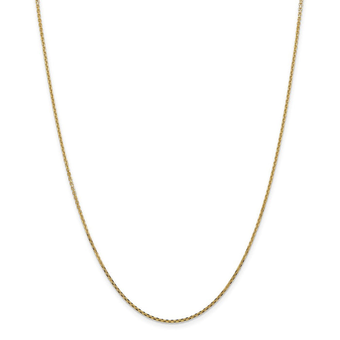 Million Charms 14k Yellow Gold, Necklace Chain, 1.45mm Solid Diamond-Cut Cable Chain, Chain Length: 18 inches
