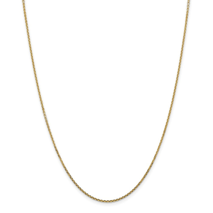 Million Charms 14k Yellow Gold, Necklace Chain, 1.45mm Solid Diamond-Cut Cable Chain, Chain Length: 26 inches