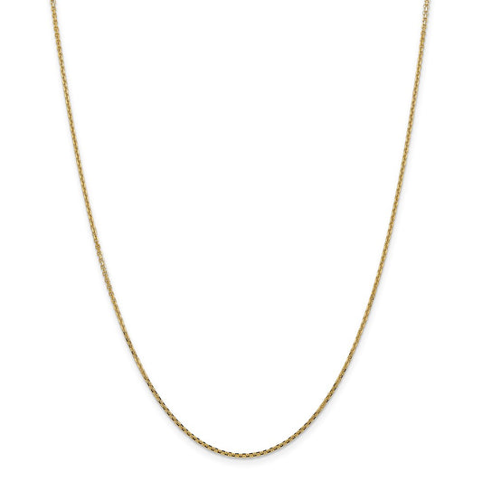Million Charms 14k Yellow Gold, Necklace Chain, 1.45mm Solid Diamond-Cut Cable Chain, Chain Length: 22 inches