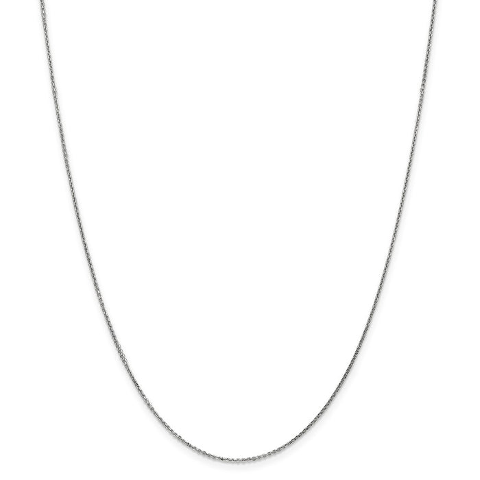Million Charms 14k White Gold, Necklace Chain, .95mm Solid Diamond-Cut Cable Chain, Chain Length: 20 inches