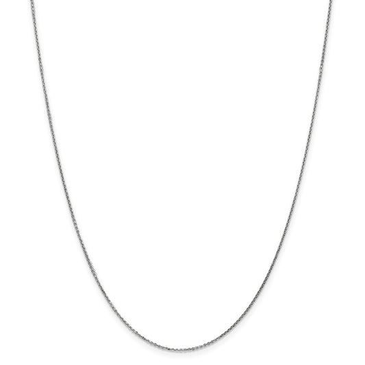 Million Charms 14k White Gold, Necklace Chain, .95mm Solid Diamond-Cut Cable Chain, Chain Length: 30 inches
