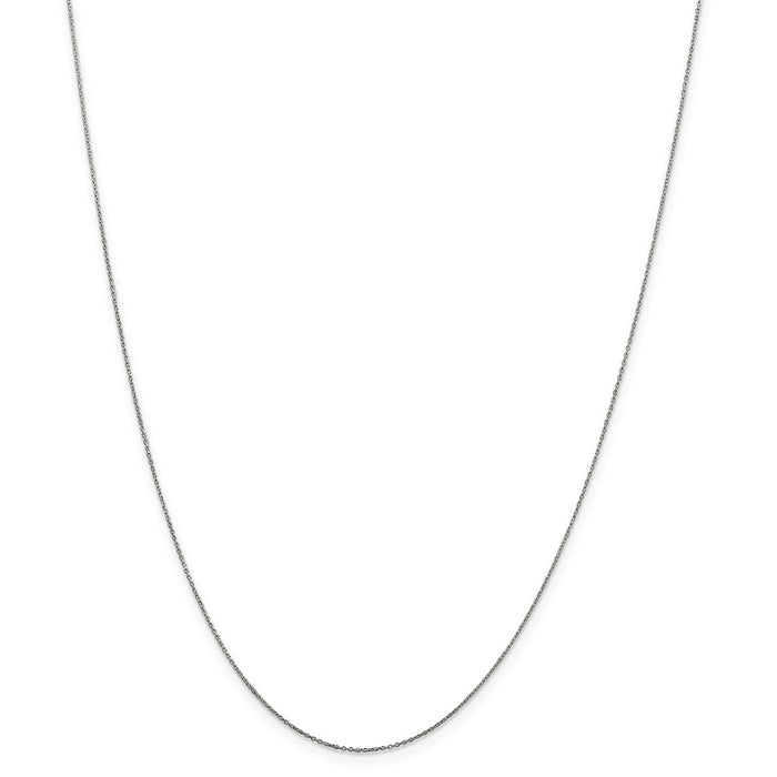 Million Charms 14k White Gold, Necklace Chain, .6mm Solid Diamond-Cut Cable Chain, Chain Length: 20 inches