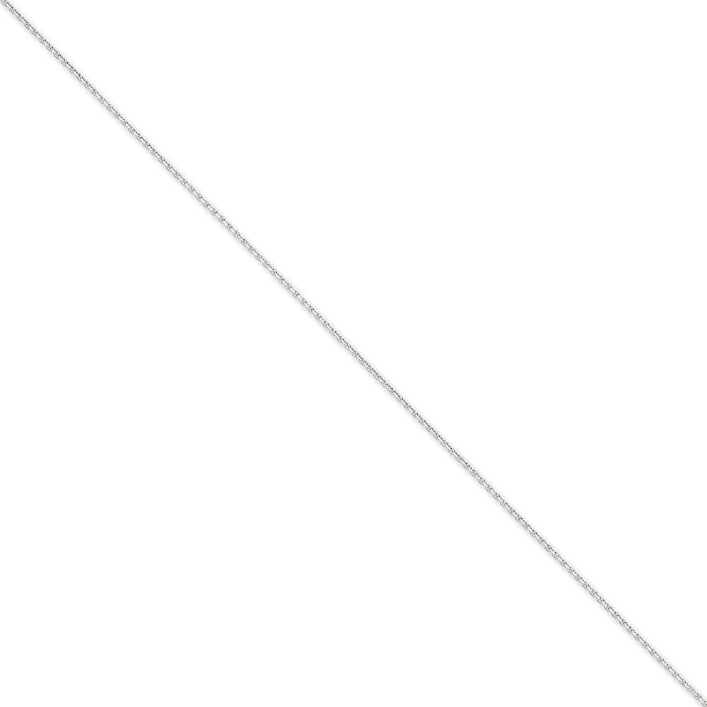 Million Charms 14k White Gold 1.45mm Solid Diamond-Cut Cable Chain, Chain Length: 9 inches