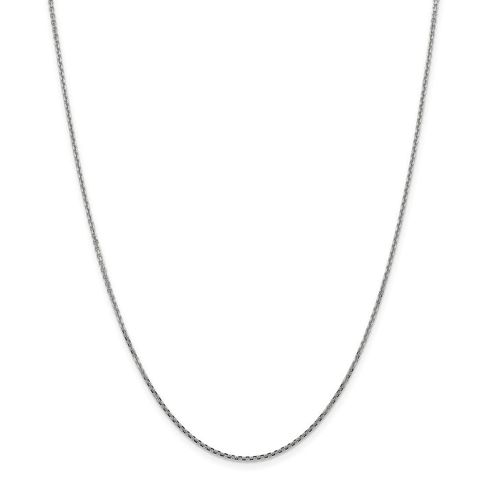 Million Charms 14k White Gold, Necklace Chain, 1.45mm Solid Diamond-Cut Cable Chain, Chain Length: 26 inches