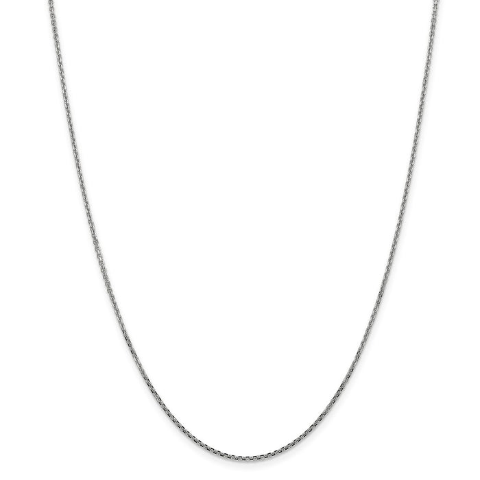 Million Charms 14k White Gold, Necklace Chain, 1.45mm Solid Diamond-Cut Cable Chain, Chain Length: 14 inches