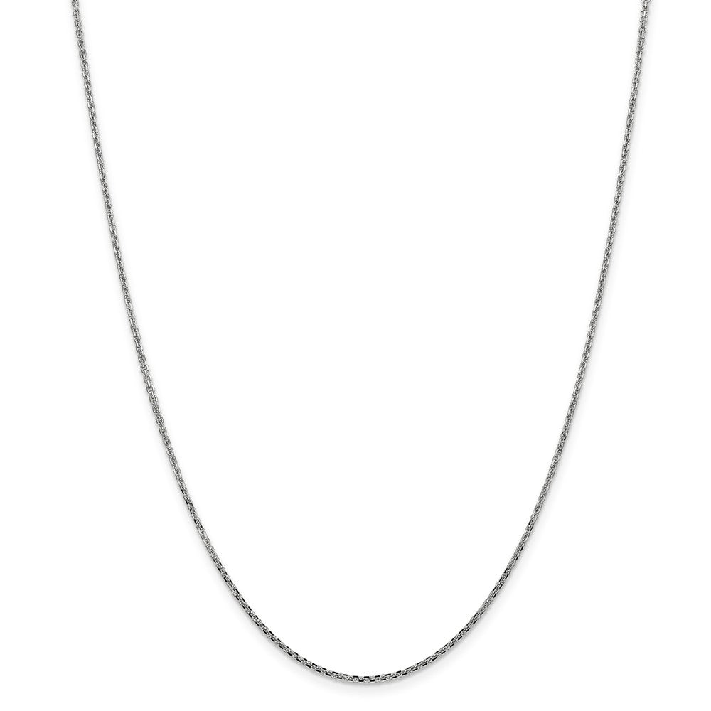 Million Charms 14k White Gold, Necklace Chain, 1.45mm Solid Diamond-Cut Cable Chain, Chain Length: 30 inches