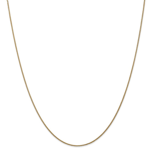 Million Charms 14k Yellow Gold, Necklace Chain, 1mm Solid Diamond-Cut Spiga Chain, Chain Length: 16 inches