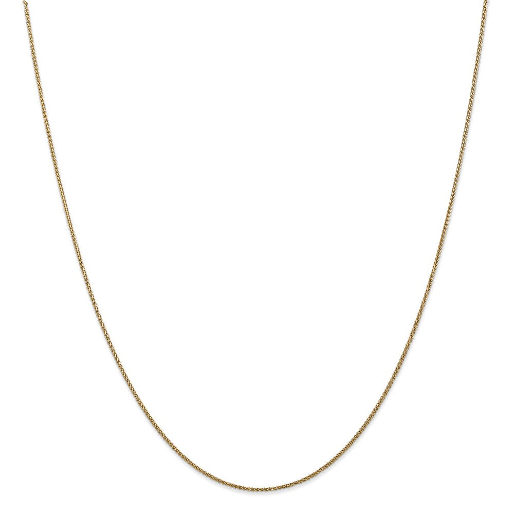 Million Charms 14k Yellow Gold, Necklace Chain, 1mm Solid Diamond-Cut Spiga Chain, Chain Length: 24 inches