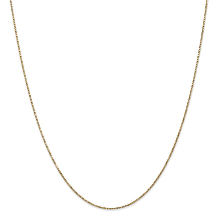 Million Charms 14k Yellow Gold, Necklace Chain, .65mm Solid Diamond-Cut Spiga Chain, Chain Length: 22 inches