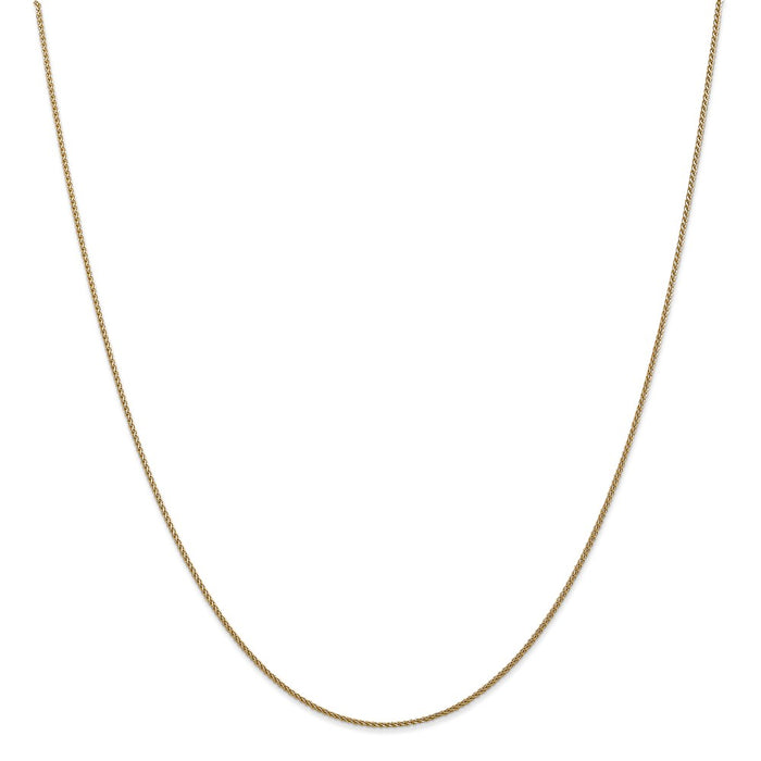 Million Charms 14k Yellow Gold, Necklace Chain, 1mm Solid Diamond-Cut Spiga Chain, Chain Length: 16 inches