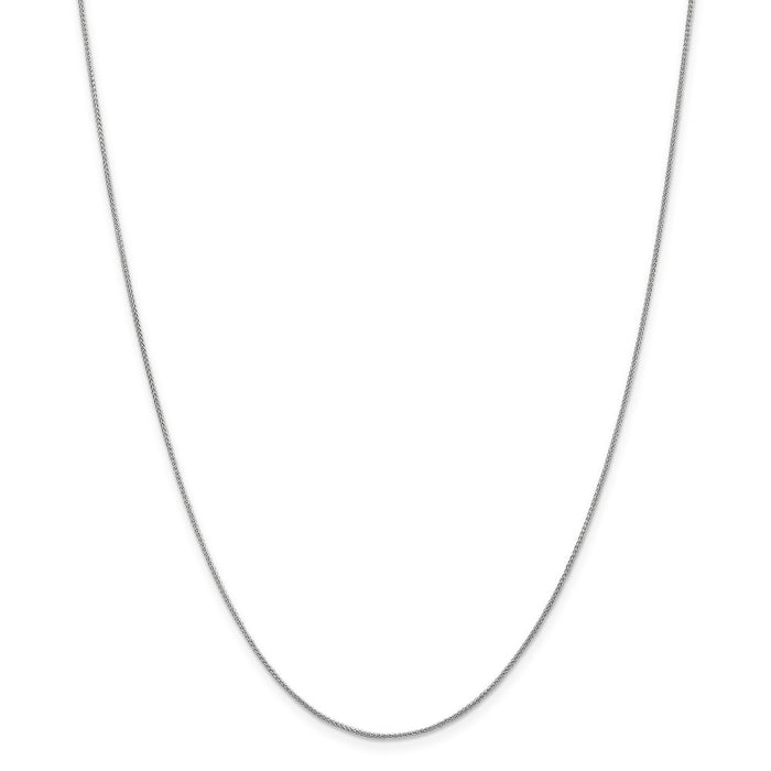 Million Charms 14k White Gold, Necklace Chain, 0.80mm Spiga Pendant Chain, Chain Length: 16 inches