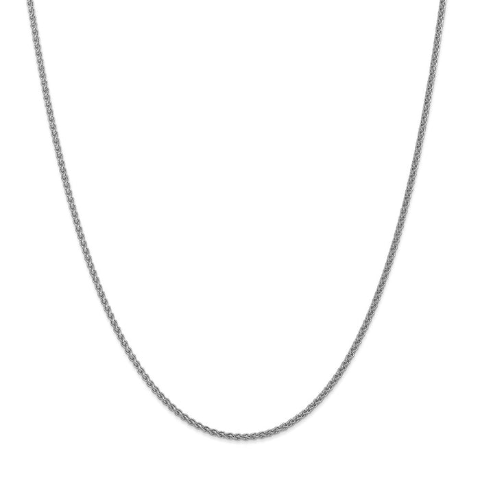 Million Charms 14k White Gold, Necklace Chain, 1mm Spiga Pendant Chain, Chain Length: 16 inches