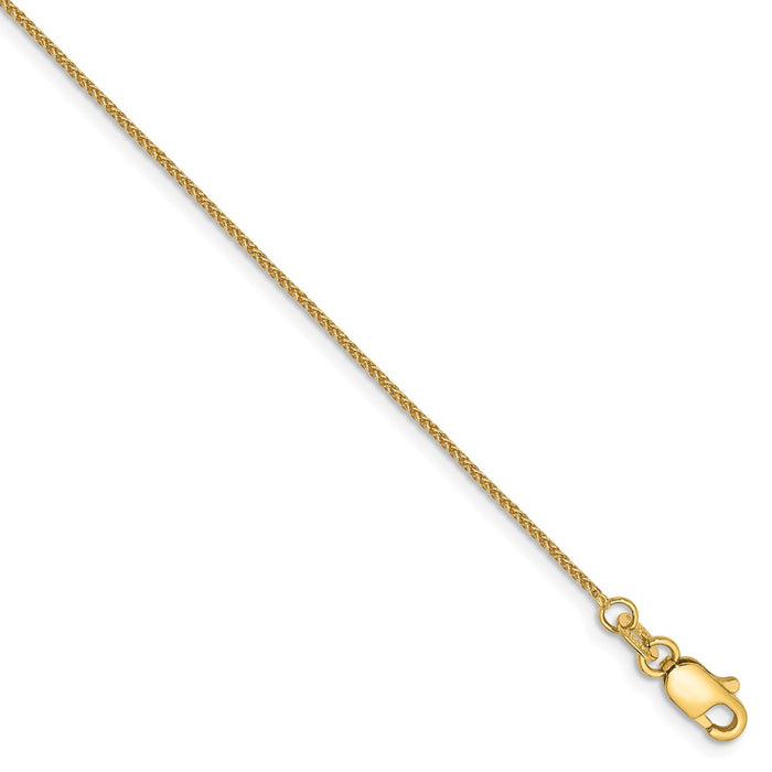 Million Charms 14k Yellow Gold 0.80mm Spiga Pendant Chain, Chain Length: 6 inches