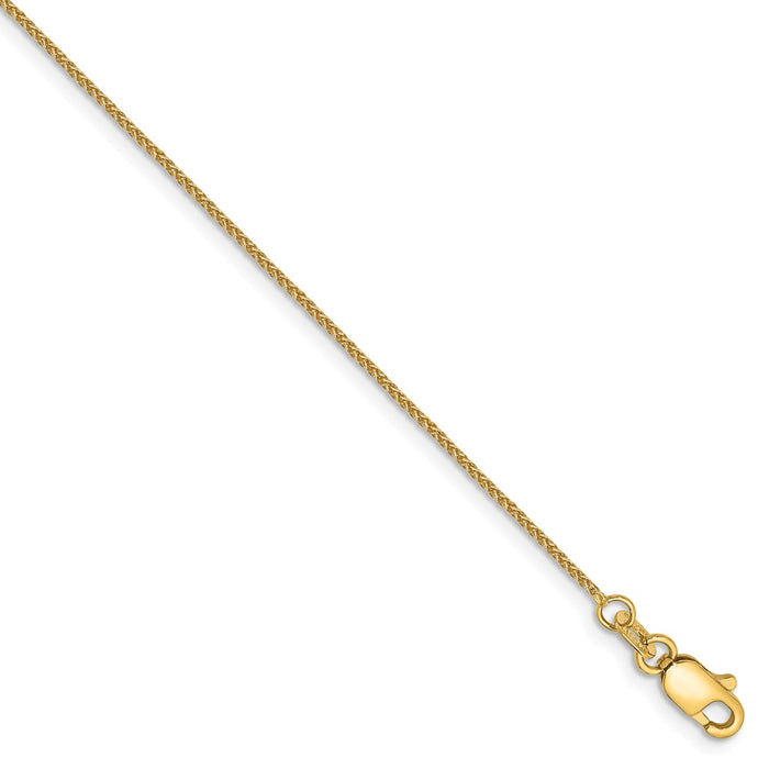 Million Charms 14k Yellow Gold 0.80mm Spiga Pendant Chain, Chain Length: 9 inches