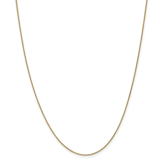 Million Charms 14k Yellow Gold, Necklace Chain, 0.80mm Spiga Pendant Chain, Chain Length: 24 inches