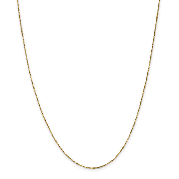 Million Charms 14k Yellow Gold, Necklace Chain, 0.80mm Spiga Pendant Chain, Chain Length: 18 inches