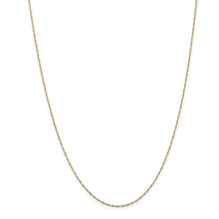 Million Charms 14k Yellow Gold, Necklace Chain, 1mm Singapore Chain, Chain Length: 20 inches