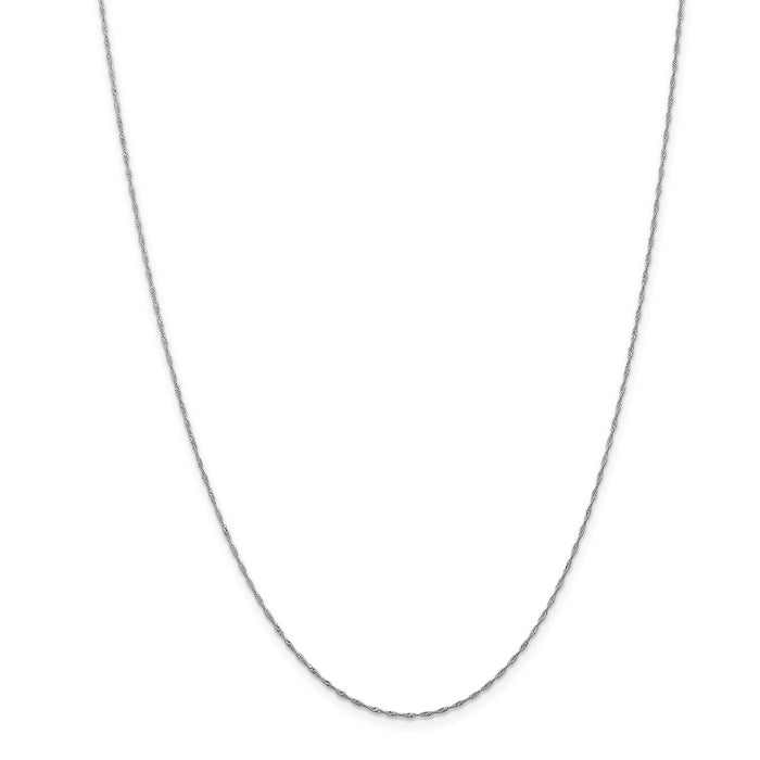 Million Charms 14k White Gold, Necklace Chain, 1mm Singapore Chain, Chain Length: 30 inches