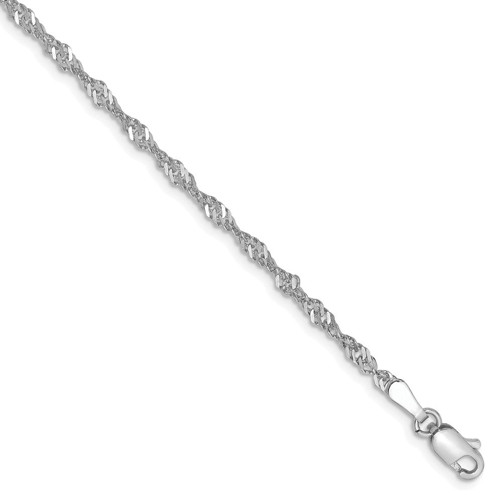 Million Charms 14k White Gold 2.0mm Singapore Chain, Chain Length: 7 inches