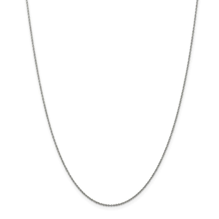 Million Charms 14k White Gold, Necklace Chain, 1.1mm Baby Rope Chain, Chain Length: 16 inches
