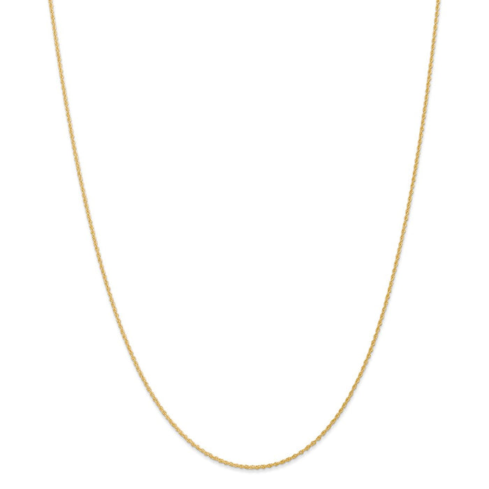 Million Charms 14k Yellow Gold, Necklace Chain, 1.1mm Baby Rope Chain, Chain Length: 30 inches