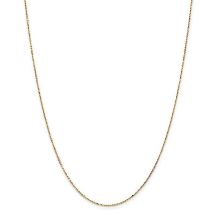 Million Charms 14k Yellow Gold, Necklace Chain, .95mm Diamond-Cut Cable Chain, Chain Length: 22 inches