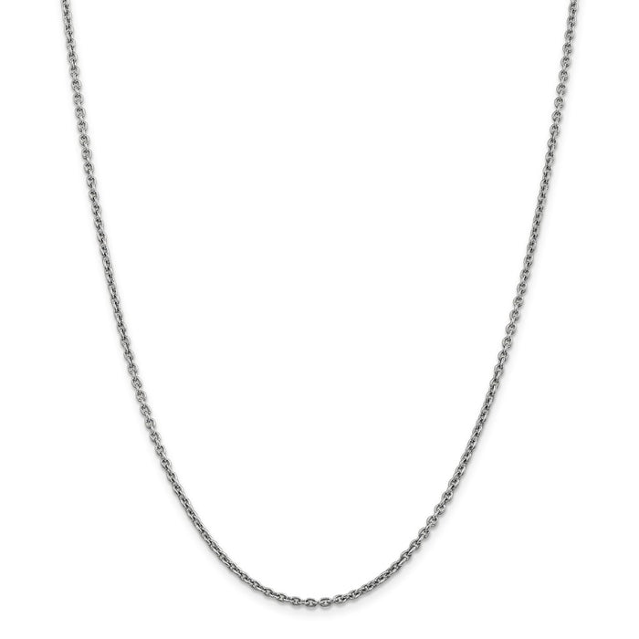 Million Charms 14k White Gold, Necklace Chain, 2.20mm Cable Chain, Chain Length: 16 inches