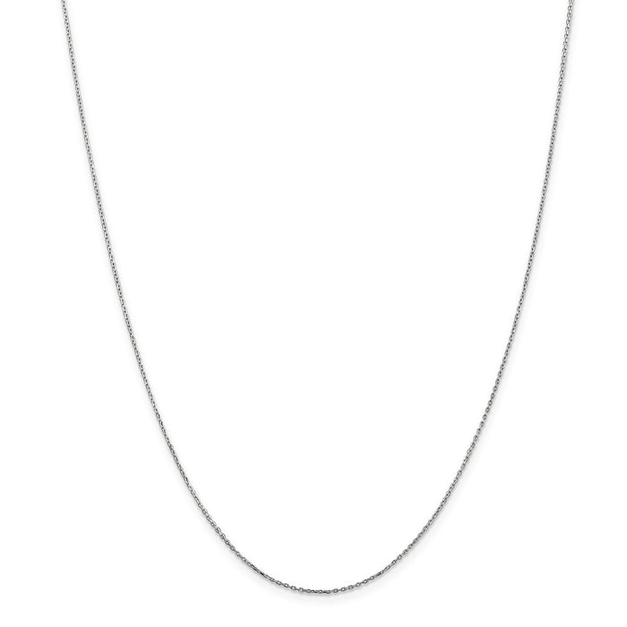 Million Charms 14k White Gold, Necklace Chain, .8mm Diamond-Cut Cable Chain, Chain Length: 14 inches