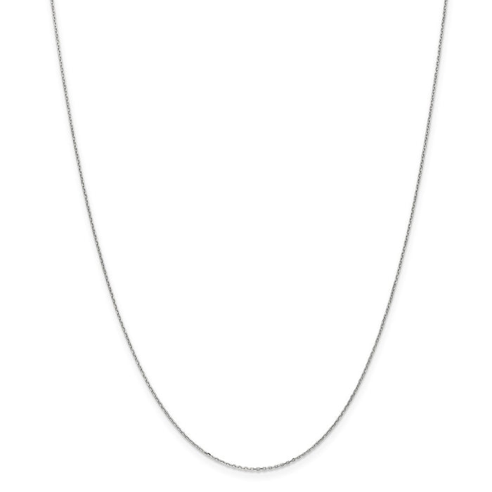 Million Charms 14k White Gold, Necklace Chain, .8mm Diamond-Cut Cable Chain, Chain Length: 22 inches