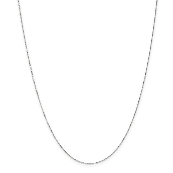 Million Charms 14k White Gold, Necklace Chain, .65mm Diamond-Cut Cable Chain, Chain Length: 16 inches