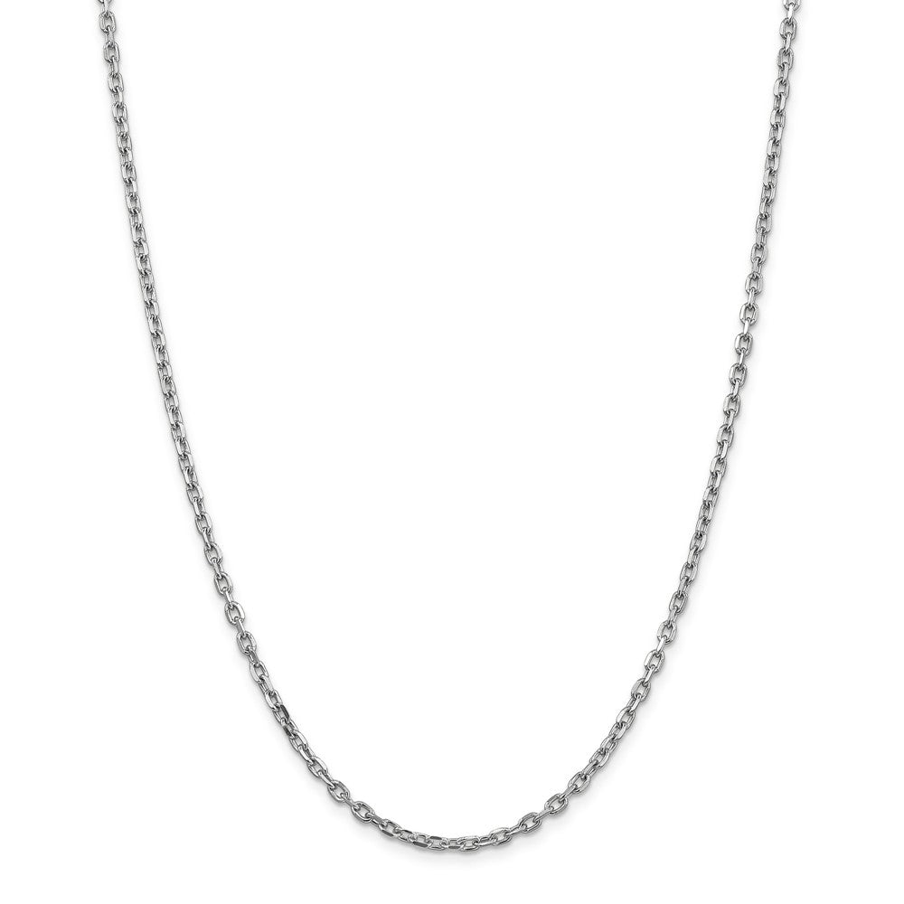 Million Charms 14k White Gold, Necklace Chain, 3mm Diamond-Cut Cable Chain, Chain Length: 16 inches