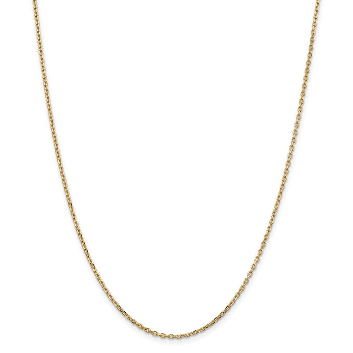 Million Charms 14k Yellow Gold, Necklace Chain, 1.8mm Diamond-Cut Cable Chain, Chain Length: 16 inches